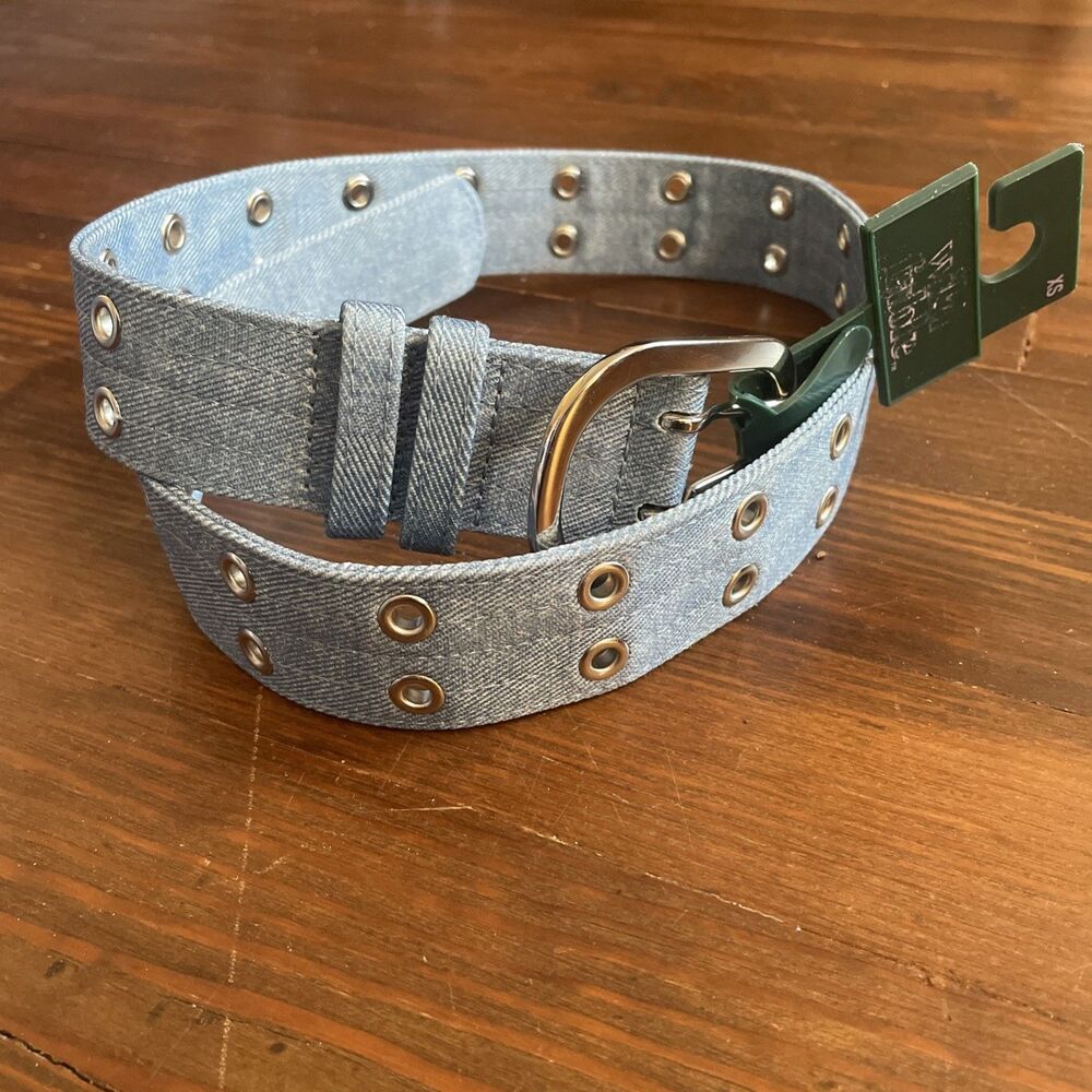 Wild Fable Belt Blue Denim Double Grommet Buckle Womens Size XS NWT